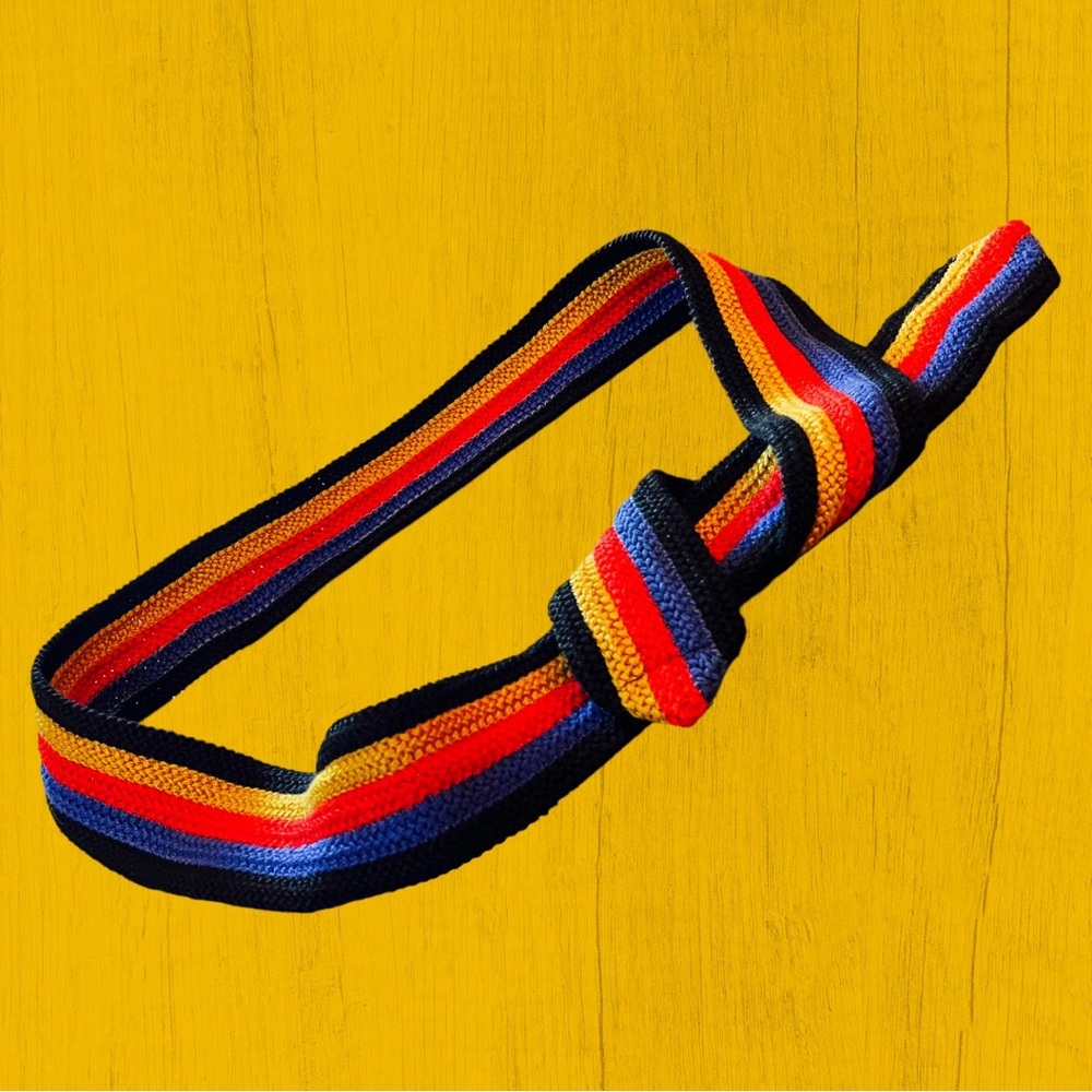 VTG Vibrant Red Yellow & Blue Wrap Sash Belt